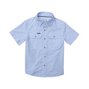 Kids' Blue and White Check Button Down Shirt